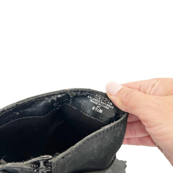 Nine West Black Leather Heeled Buckle Detail Boots Sz 6.5 - Picture 5 of 6